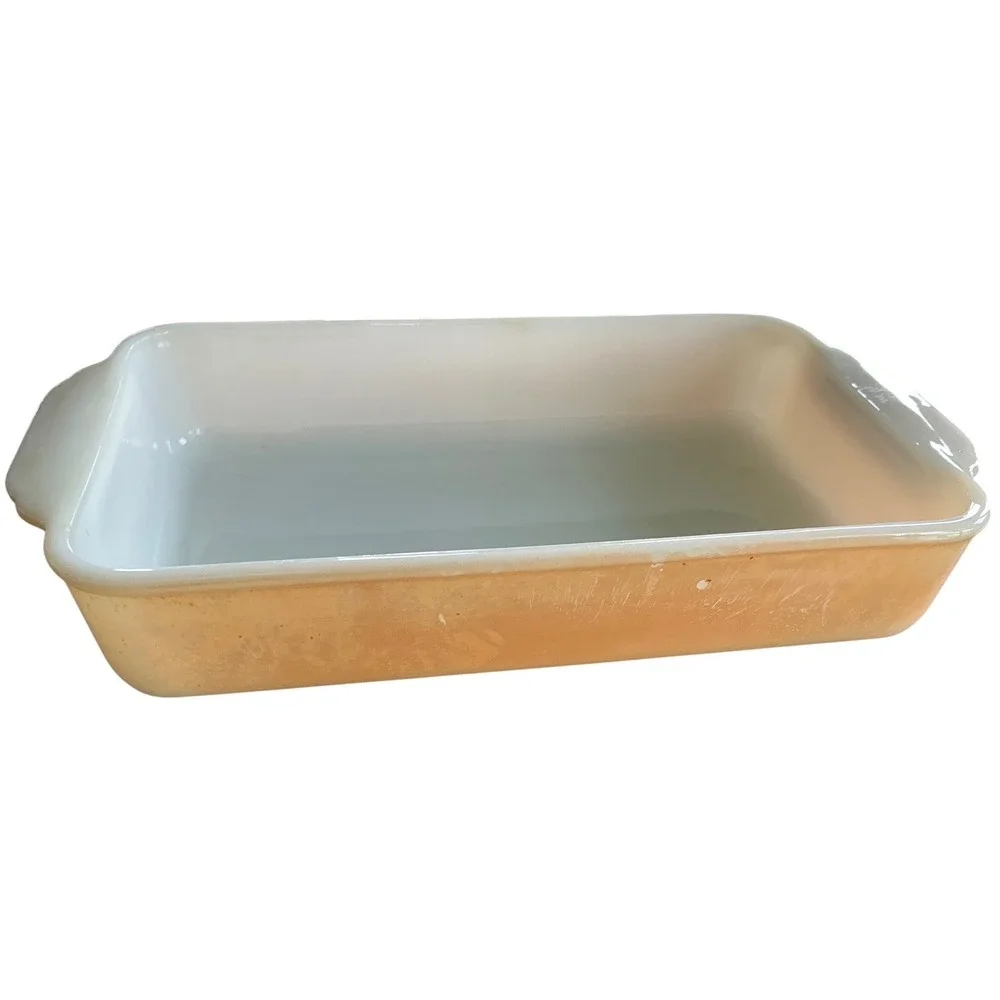 Vintage Fire-King Anchor Hocking White Milk Glass Rectangular Baking Pan 12.5